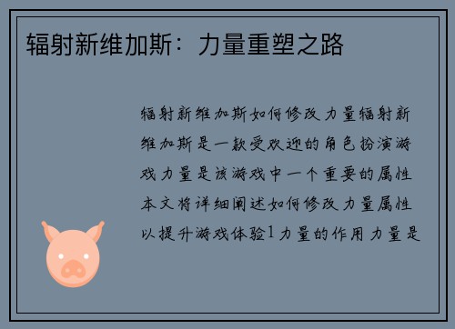 辐射新维加斯：力量重塑之路